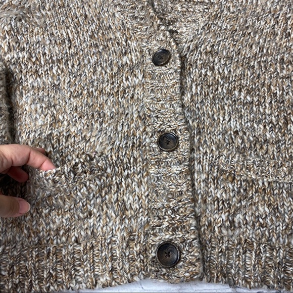 Eddie Bauer Button Front Wool Blend Cardigan Tan - Picture 5 of 8